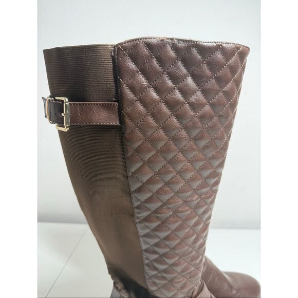 Torrid Wide Calf Brown Quilted Riding Boots Size 11 See Description - Picture 2 of 15